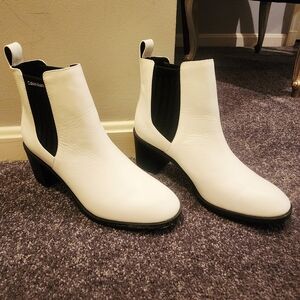 Calvin Klein Women's White Ankle Boots Size 11
